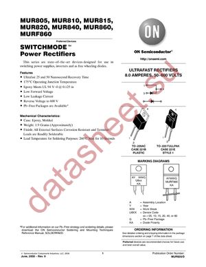 MUR815 datasheet  